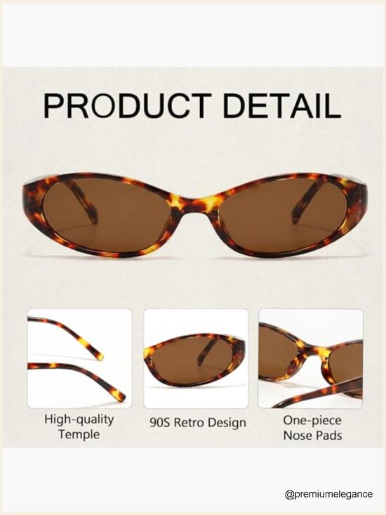 Small Oval Sunglasses for Women Retro 90s Style Vintage Chic UV400 Protection main image 4